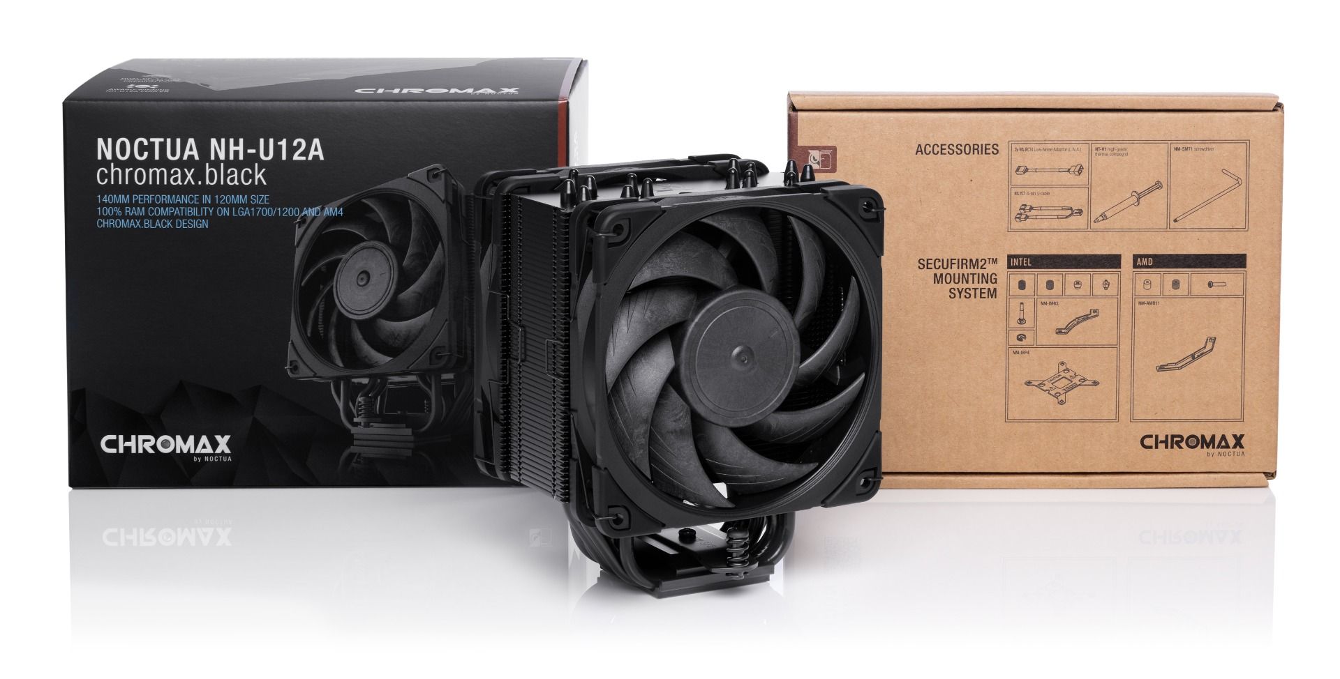 NOCTUA NH-U12A CHROMAX.BLACK CPU COOLER - Cryptech