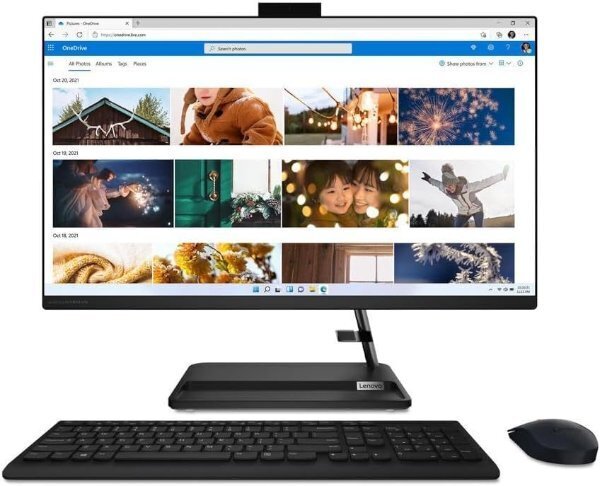 נייח Lenovo IP3 AIO i3-1215U 8GB 256NVME 27 FHD IPS DOS Black - Cryptech