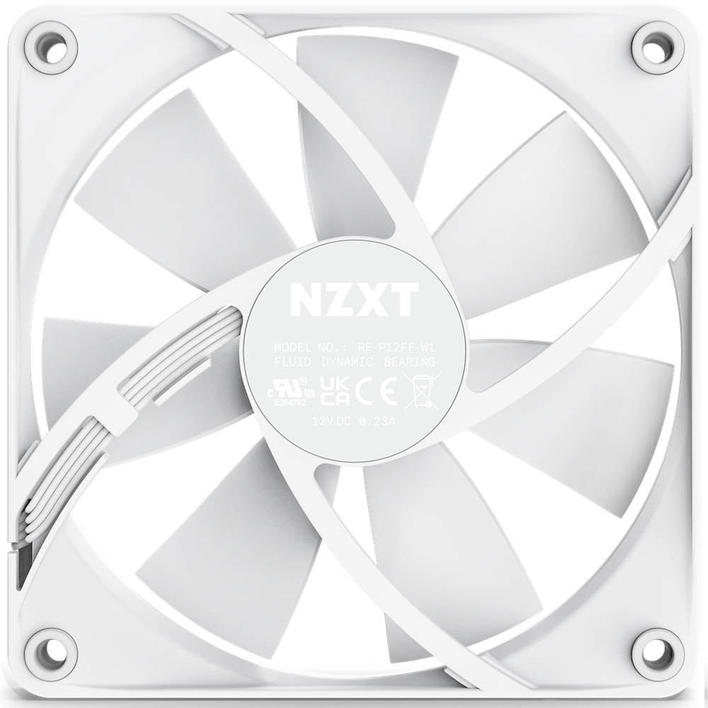 NZXT F120P 120MM STATIC PRESSURE WHITE FAN - Cryptech