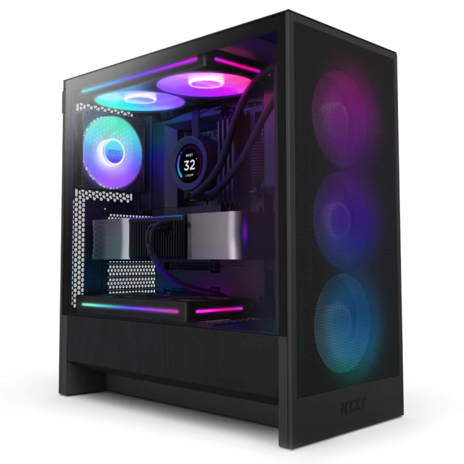 NZXT H5 Flow RGB (2024) Compact Mid-Tower ATX Case Black