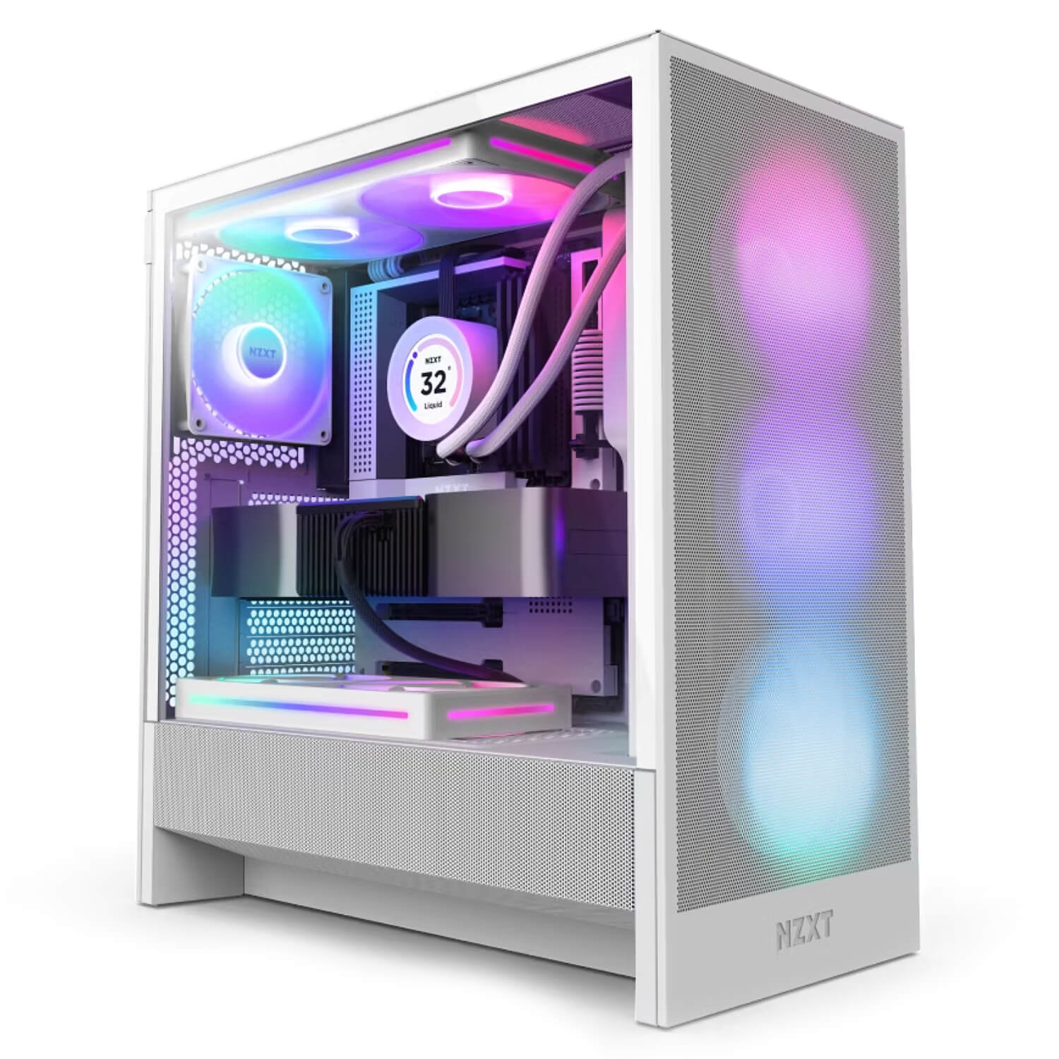 NZXT H5 Flow RGB (2024) Compact Mid-Tower ATX Case White