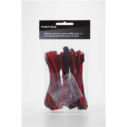 PHANTEKS EXTENSION CABLE PS COMBO PACK 500MM BLACK/RED