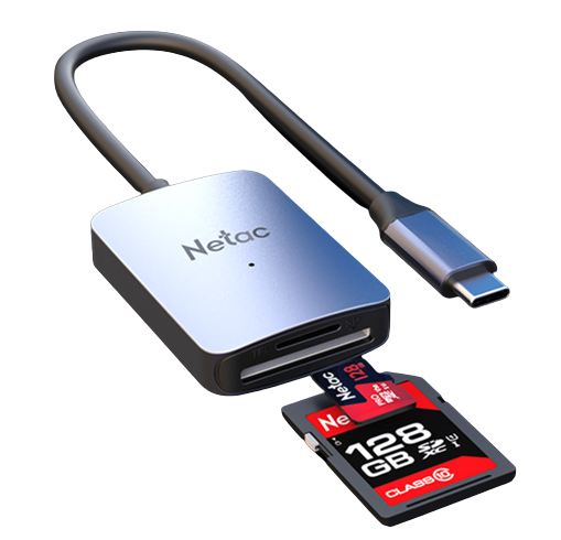 קורא כרטיסים Netac Memory card Reader WK12 usb 3.0 Type-C mSD/SD - Cryptech