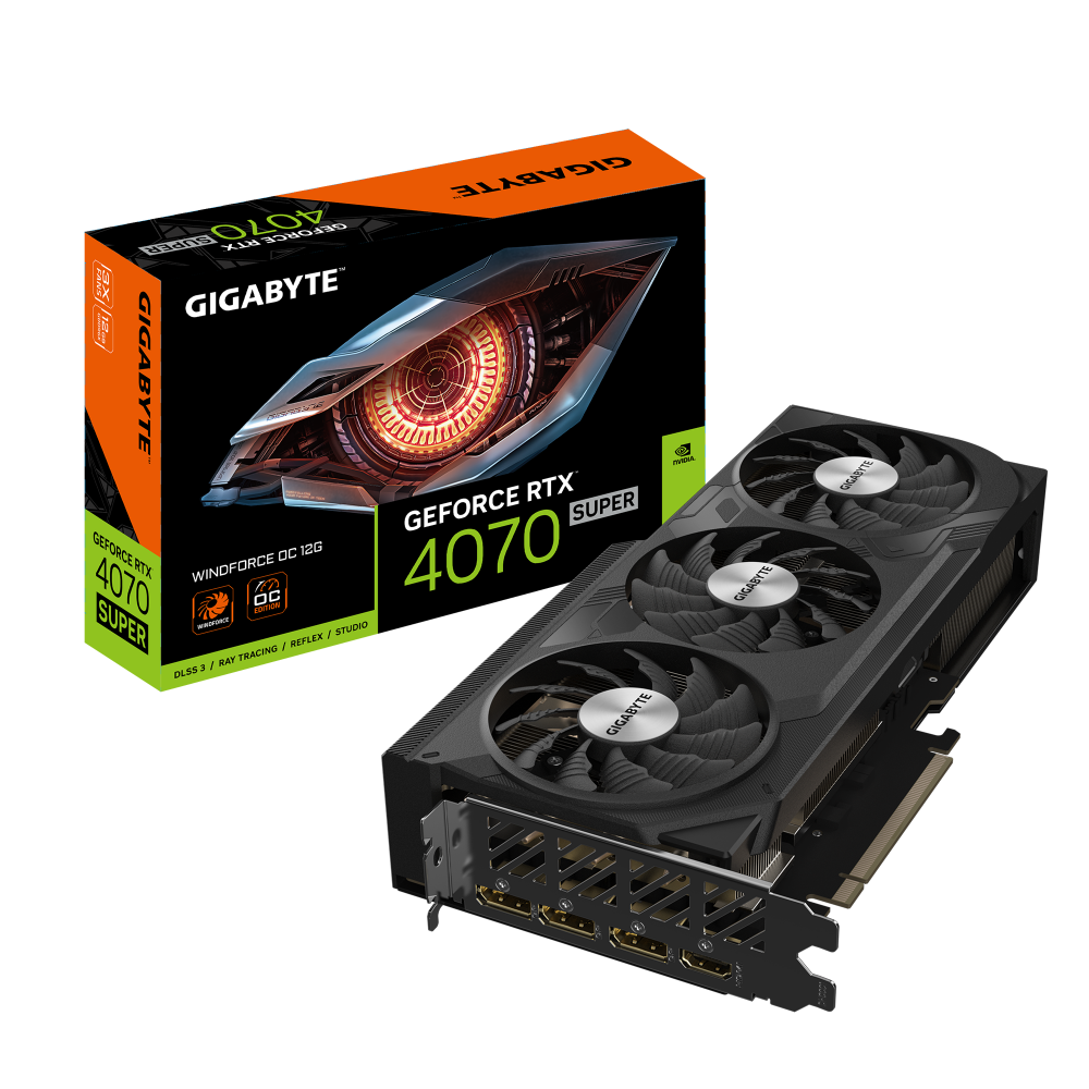 כרטיס מסך Gigabyte GeForce RTX 4070 SUPER Windforce 3 OC 12GB - Cryptech