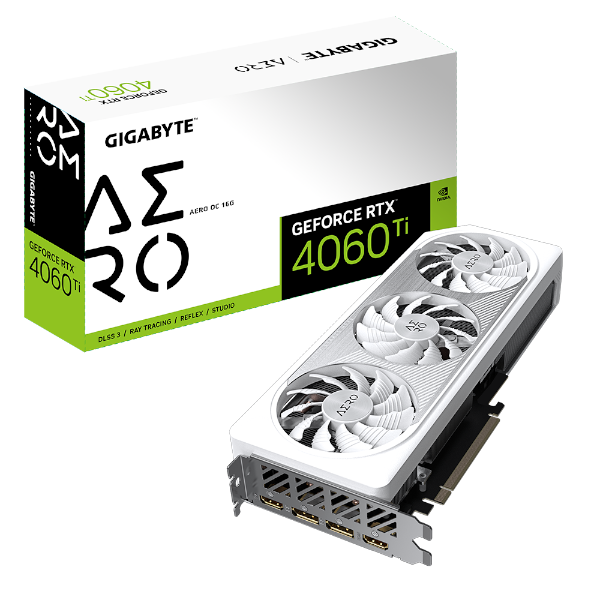 כרטיס מסך Gigabyte RTX 4060 Ti AERO OC 16GB White - Cryptech