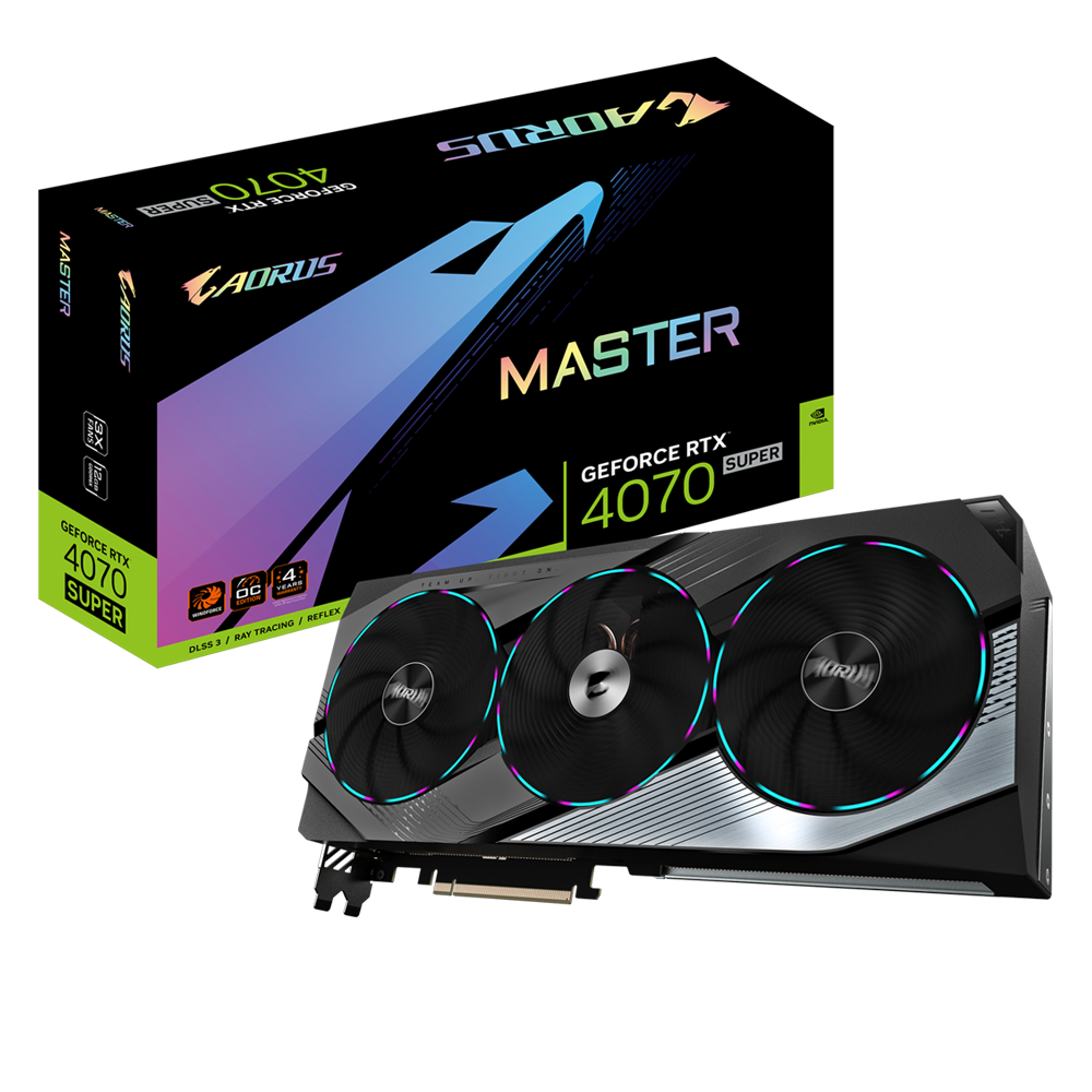 כרטיס מסך Gigabyte GeForce 4070 Super Aorus Master 12GB - Cryptech