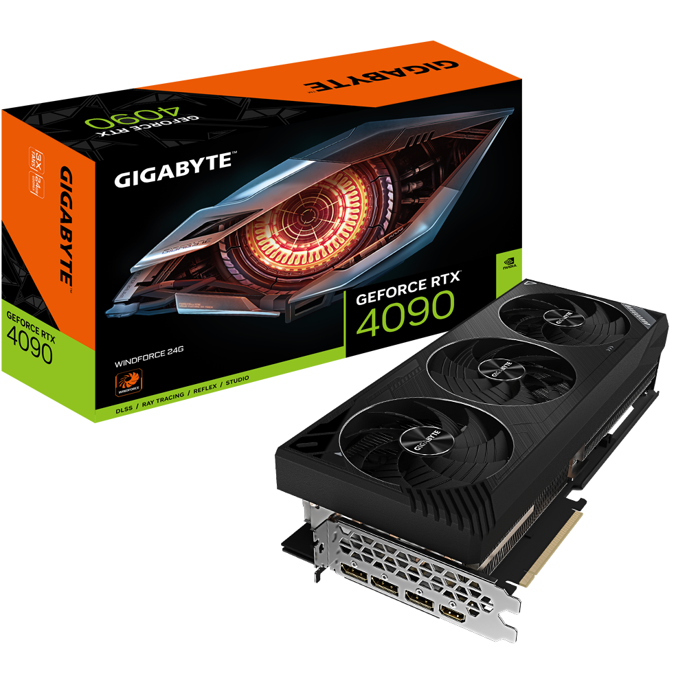 כרטיס מסך Gigabyte RTX 4090 WINDFORCE 3 V2 24G 384Bit DP HDMI - Cryptech