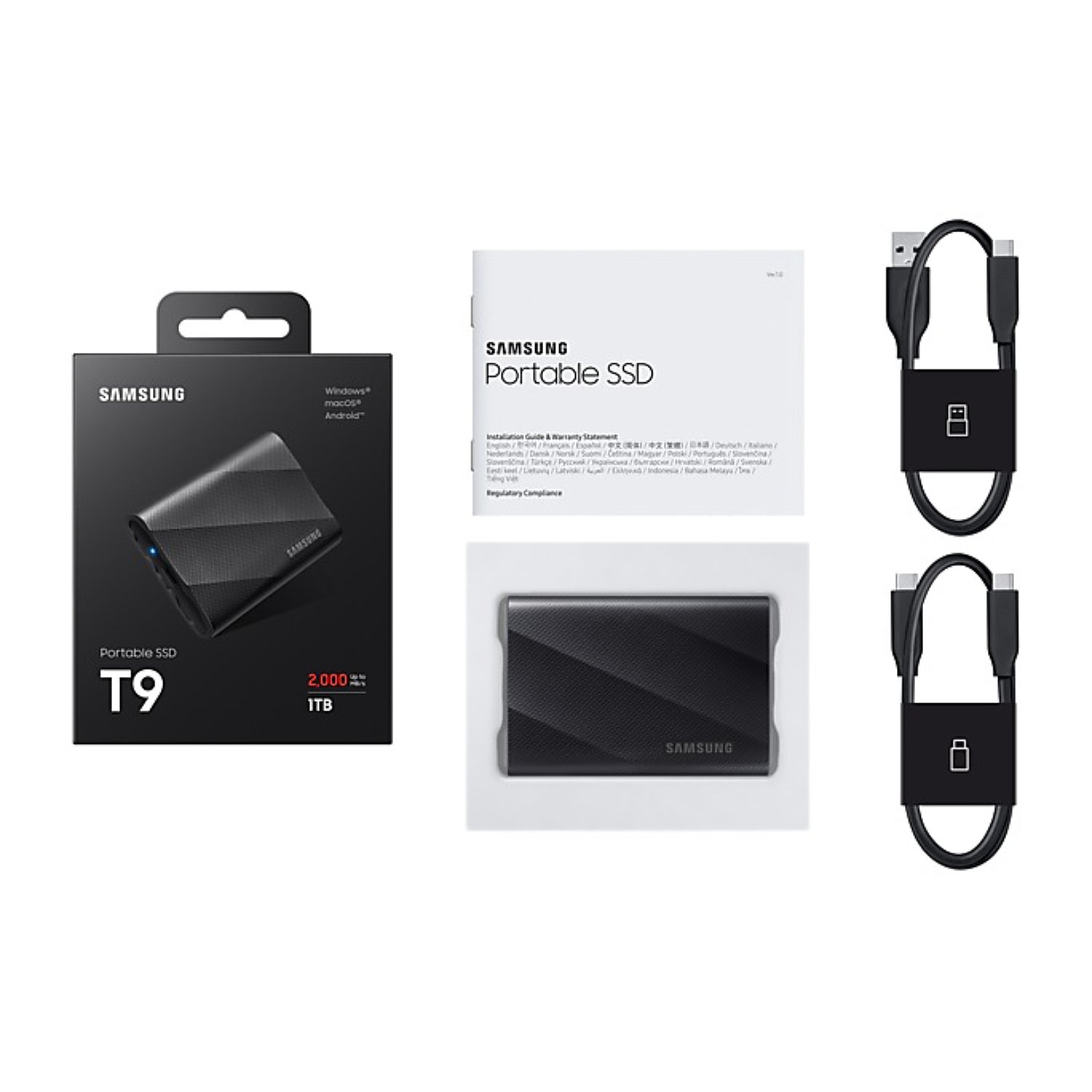 Samsung T9 1TB USB3.2 Gen2x2 Portable SSD Black