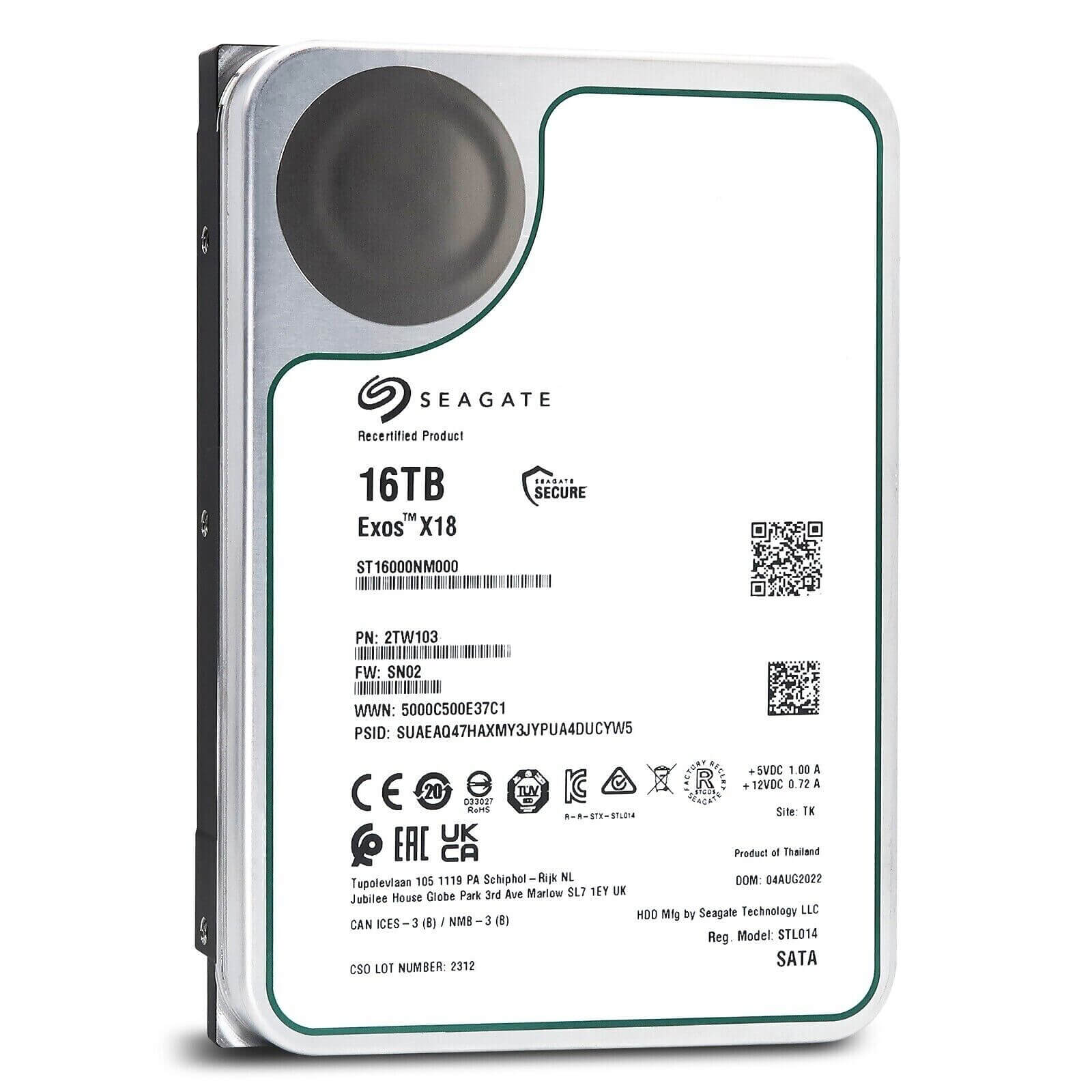 SEAGATE 16.0TB 7200 256MB SATA3 EXOS ENTERPRISE - Cryptech