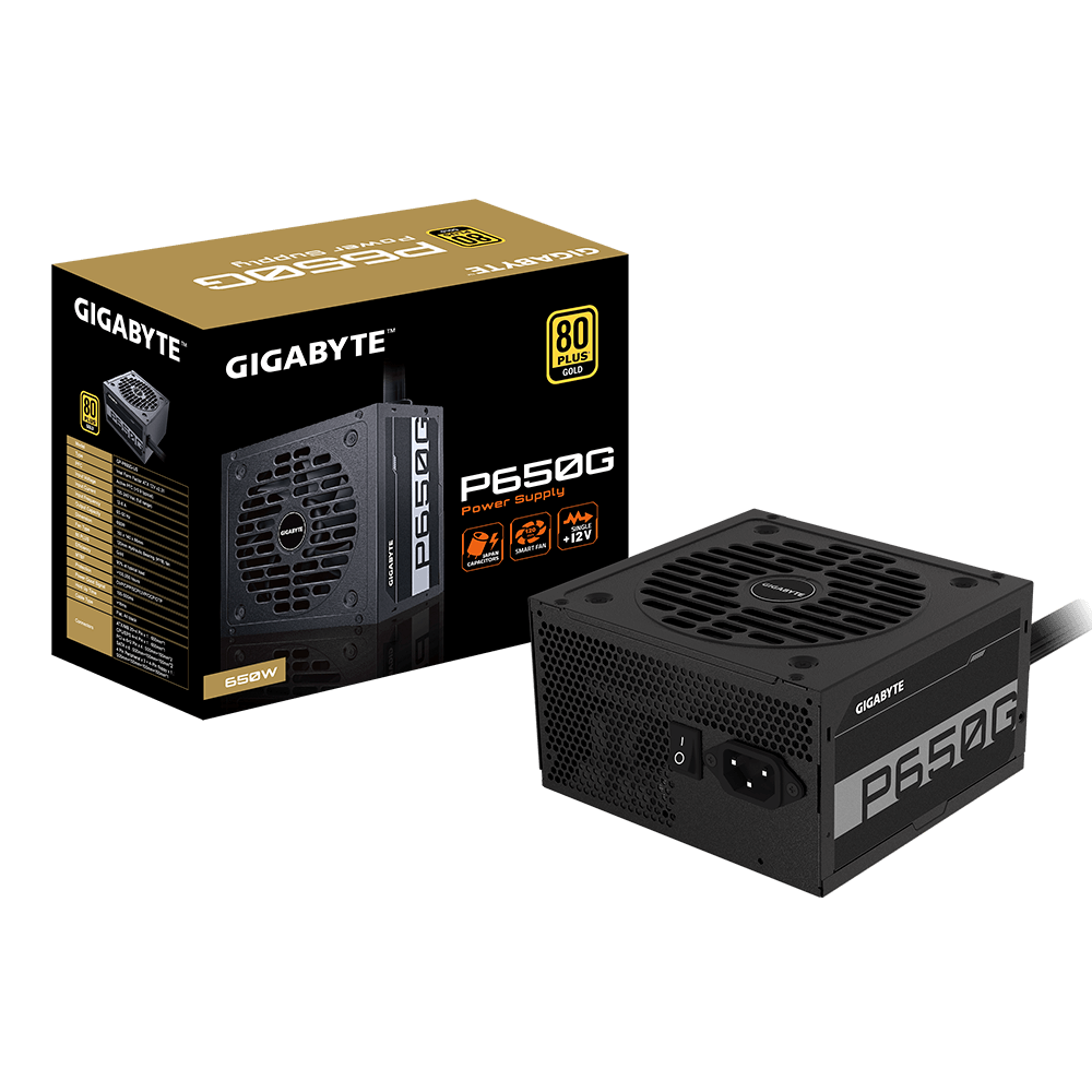 ספק כוח Gigabyte P650G 650W 80 Plus Gold 120mm silent fan - Cryptech