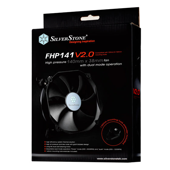 SILVERSTONE FHP141 140MM 500~2000RPM BLACK FAN - Cryptech