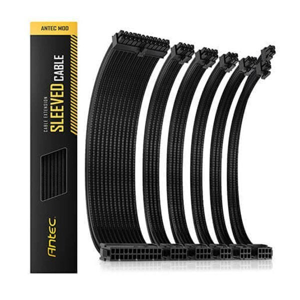 סט כבלים מאריכים Antec Sleeved Extension PSU Cable Kit V2 Black - Cryptech