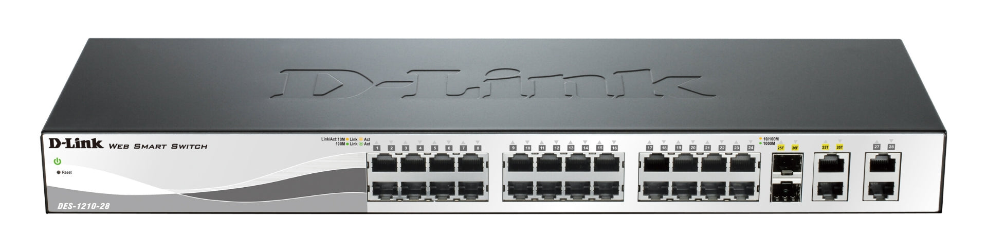 SWITCH 24 PORT 10/100 + 2 X GIGA PORTS + 2 COMBO SFP/GIGA PORTS, L2 MANAGED - Cryptech