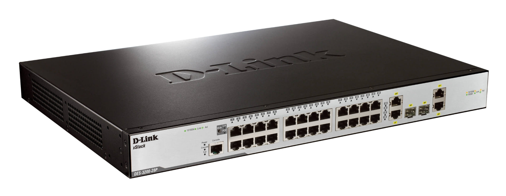 SWITCH 24 PORT 10/100 (24X POE) + 2 X GIGA PORTS + 2 COMBO SFP/GIGA PORTS, FULL L2 MANAGED - Cryptech