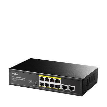 SWITCH 8PORT 10/100/1000 PoE + Uplink 2x1GbE 120W Cudy