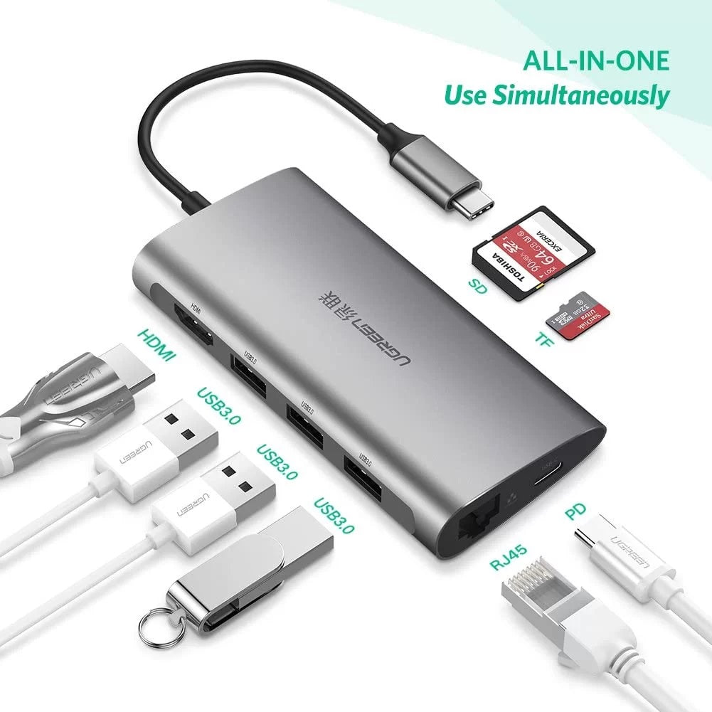 UGREEN USB-C TO USB-A X3 | HDMI | LAN | SD | PD DOCK - Cryptech