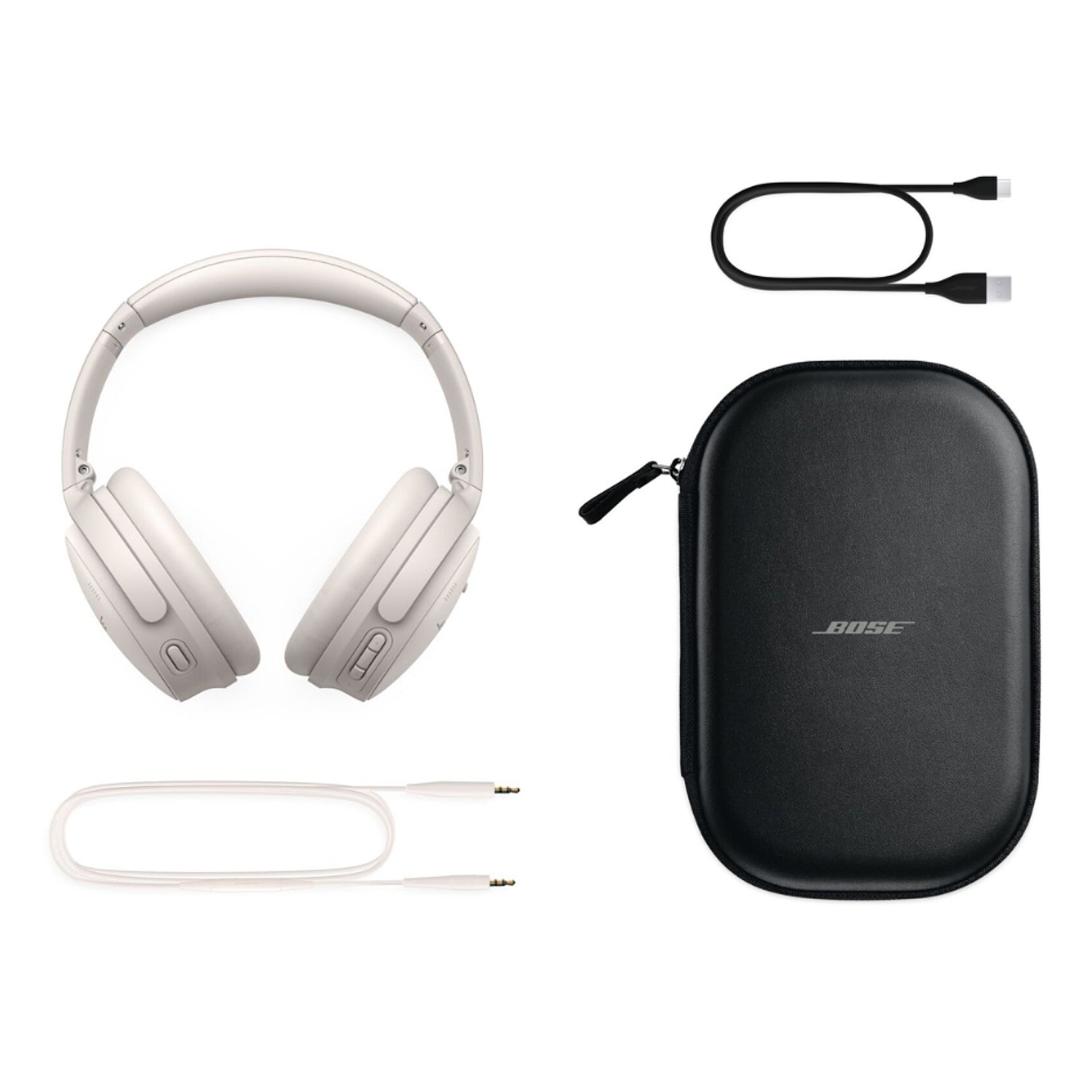 אוזניות קשת אלחוטיות עם ביטול רעשים אקטיבי Bose QuietComfort צבע לבן