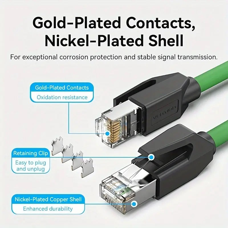 Vention CAT6a SFTP Industrial Flexible Patch Cable 0.2M Green