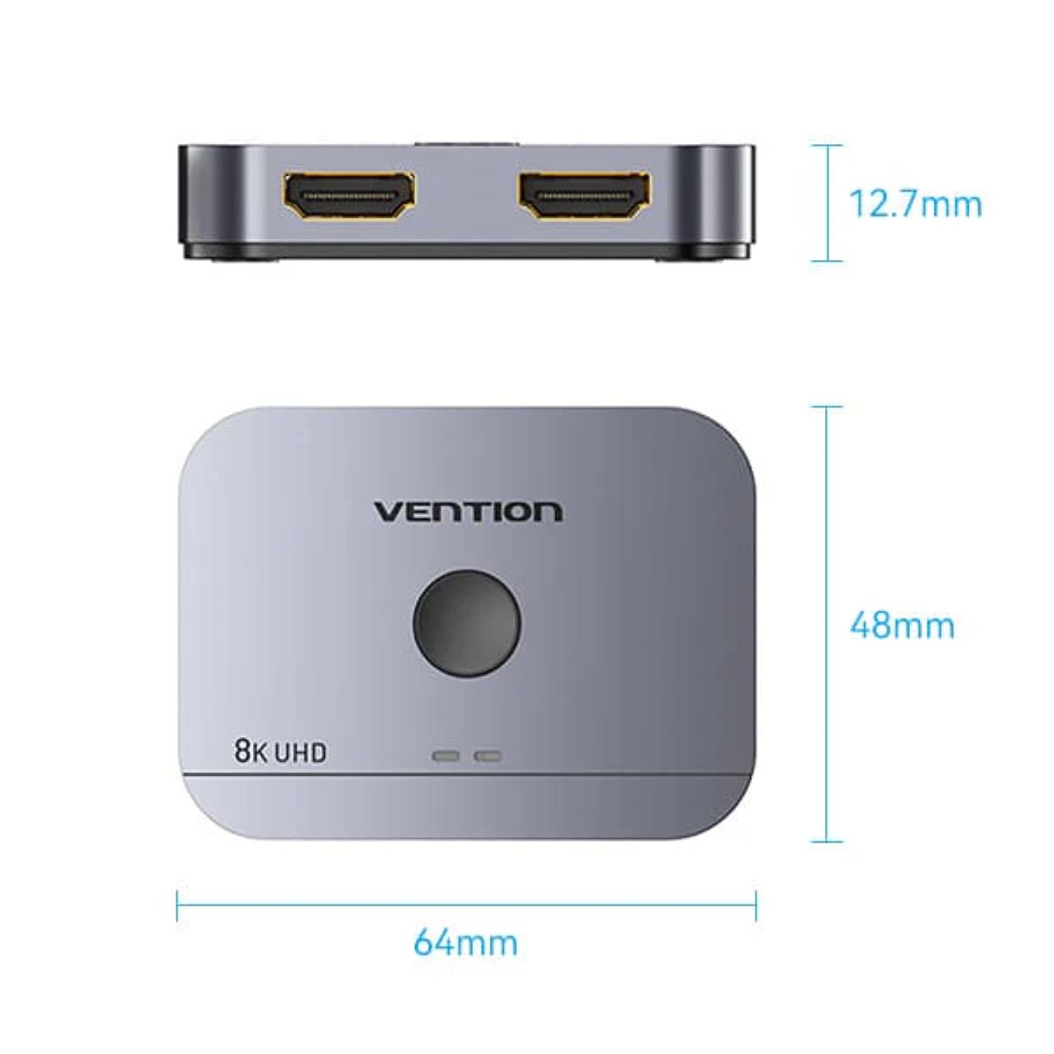 Vention HDMI 2.0 | 8K | 2-Port | Bi-Directional | Switcher