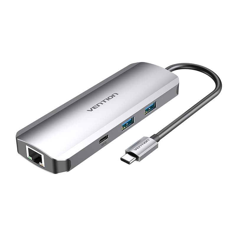 VENTION USB-C TO HDMI / LAN / USB-A X2 / USB-C / MICRO SD + SD / 3.5MM / PD100W DOCK - Cryptech