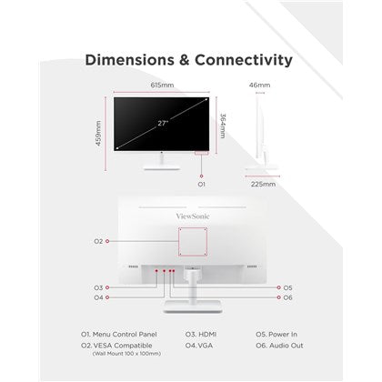 VIEWSONIC 27’’ IPS 100Htz VGA HDMI SPEAKERS