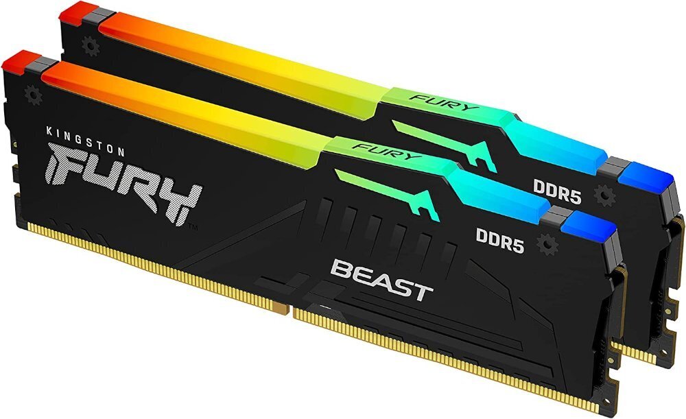 ז.לנייח Kingston Fury Beast BLACK RGB 64GB 2X32GB DDR5 6K Mhz C36 - Cryptech