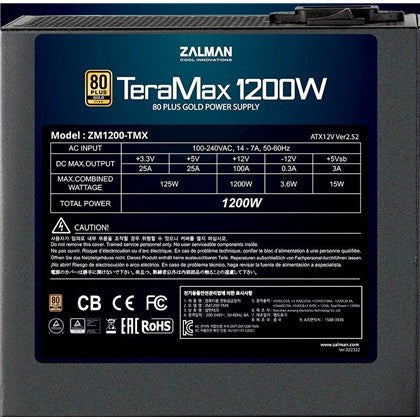 ZALMAN 1200W ZM1200-TMX TERAMAX 80 PLUS GOLD POWER SUPPLY