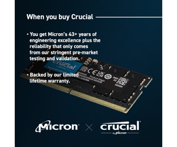 זכרון לנייד Crucial 8GB DDR5 5600MHZ C46 SODIMM